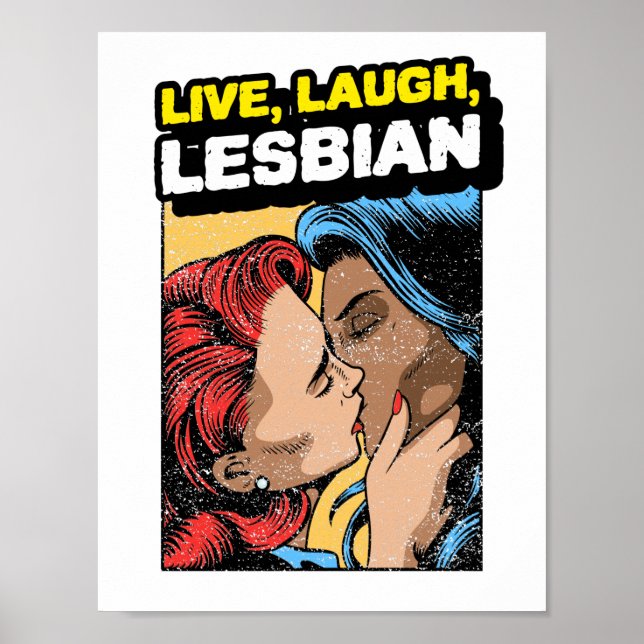 Leb Lesbisch Lachen Poster (Vorne)