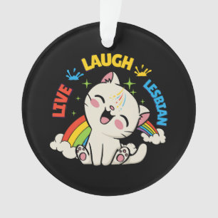 Leb Lesbische Flagge Regenbogen Katze Pride Monat Ornament