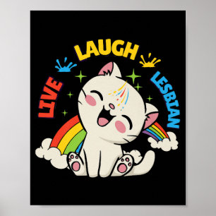 Leb Lesbische Flagge Regenbogen Katze Pride Monat  Poster