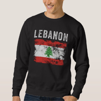 Lebanon Flag Distressed - Lebanese Flag Sweatshirt