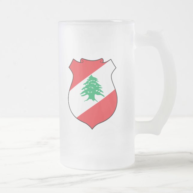lebanonisches Emblem Mattglas Bierglas (Rechts)