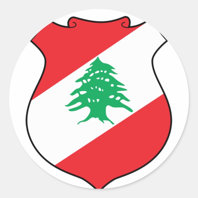 lebanonisches Emblem Runder Aufkleber (Vorderseite)