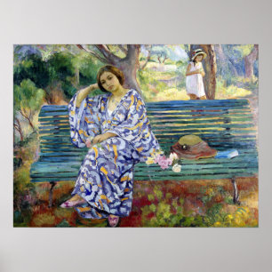 Lebasque - Junge Frau auf einer Bank sitzend 1911 Poster