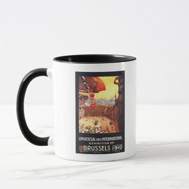 Lebaudy Airship mit Weltflaggen auf der Expo Tasse (Links)