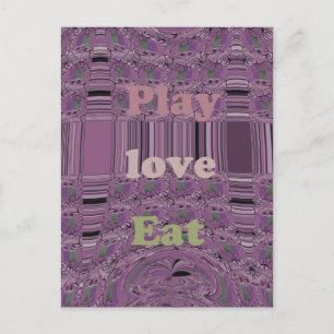 Lebe das Leben in vollen Zügen: Essen, Liebe, Spie Postkarte