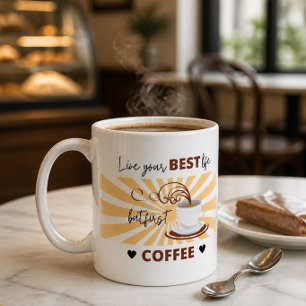 Lebe dein bestes Leben   Aber zuerst Kaffee   Tass Kaffeetasse