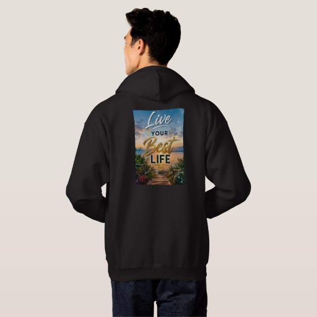 Lebe dein bestes Leben Hoodie (Schwarz voll)
