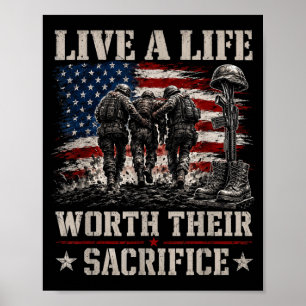 Lebe ein Leben, das militärischen Veteranen der US Poster