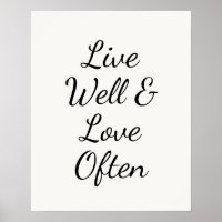 Lebe gut und liebe oft Moderne Schrift