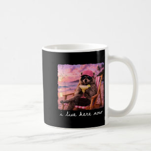 Lebe hier Waschbär Sommer Vibes wilde Mädchen Somm Kaffeetasse