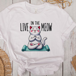 "Lebe in der Meow" Funny Cat Liebhaber Tri-Blend Shirt