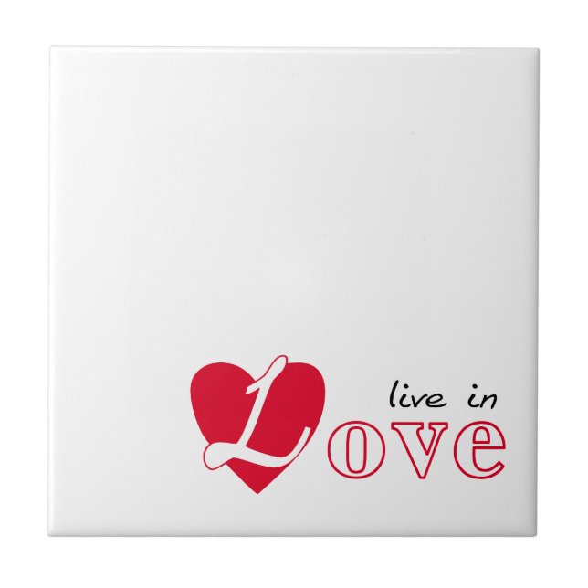 Lebe in Liebe Fliese (Vorderseite)