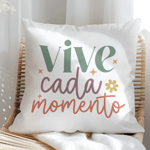 "Lebe jeden Moment" Inspirationszitat Kissen