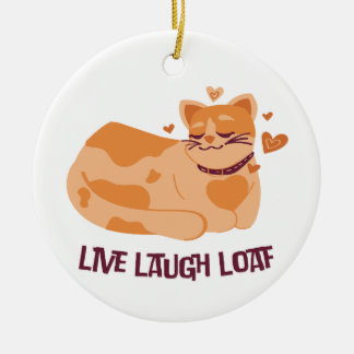 Lebe Lache Laib Katzenornament Keramik Ornament
