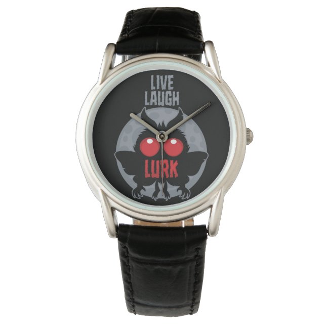 Lebe Lache Lauer Mothman Kryptid Armbanduhr (Vorderseite)