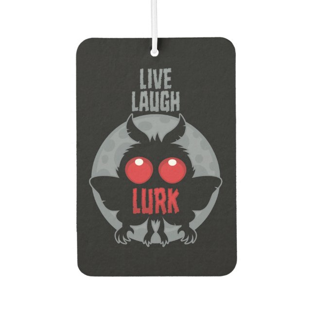 Lebe Lache Lauer Mothman Kryptid Autolufterfrischer (Vorderseite)