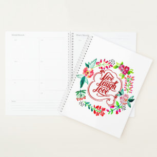 Lebe lache liebe floral  planer