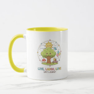 Lebe Lache Liebe Illustration - Glückliche Naturre Tasse