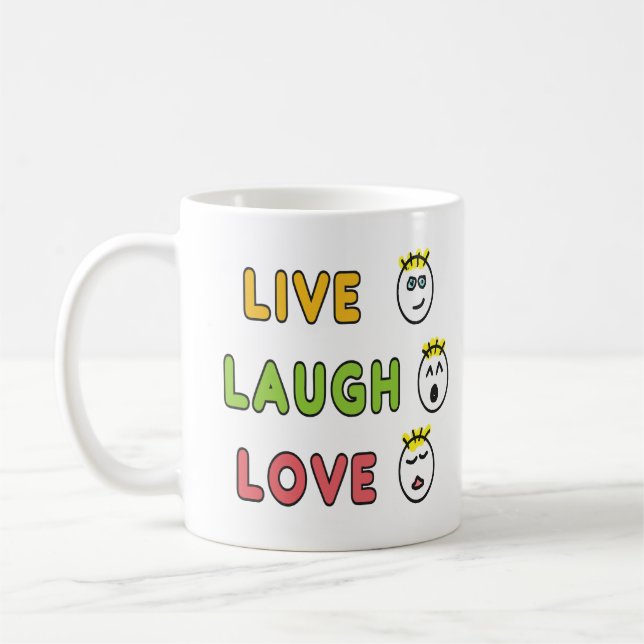 Lebe Lache Liebe Kaffeetasse (Links)