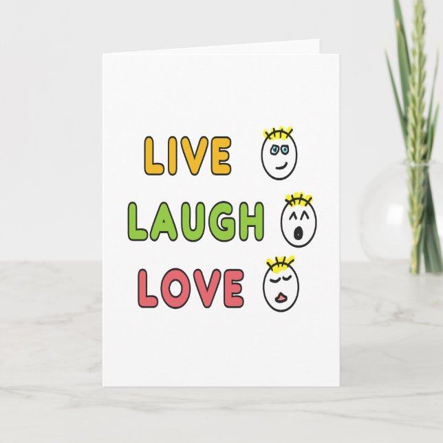 Lebe Lache Liebe Karte (Vorderseite)