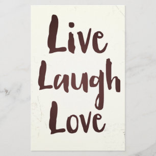 Lebe Lache Liebe Vintage-Inspirationszitat Briefpapier