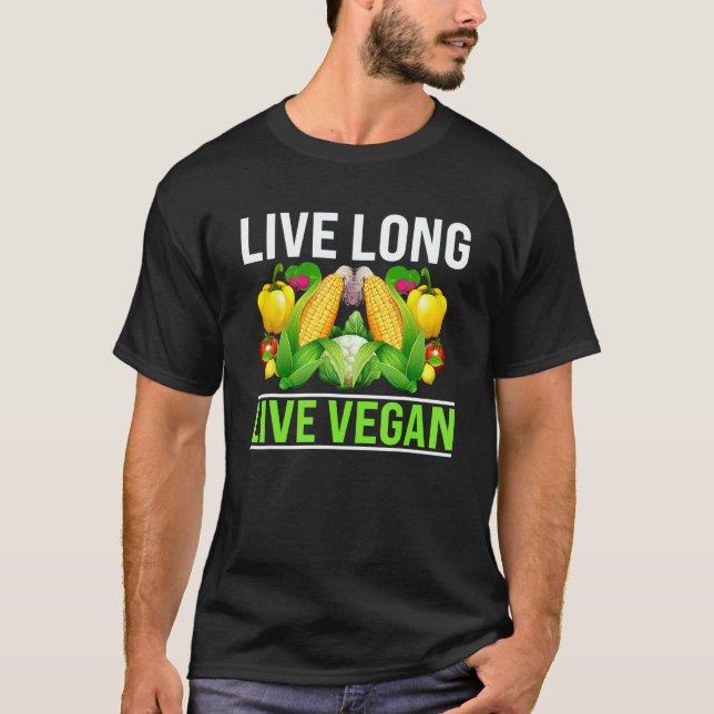 Lebe lang, lebe vegan T-Shirt (Vorderseite)