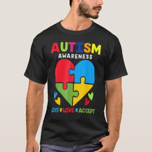 Lebe Liebe Akzeptiere Autismus-Bewusstsein Vater M T-Shirt