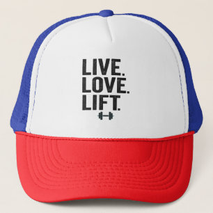 Lebe Liebe Hebe Lustige Fitness Gewichte Stemmen G Truckerkappe