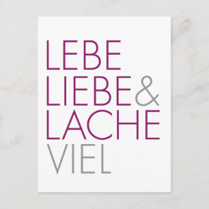 Lebe Liebe & Lache viel Postkarte