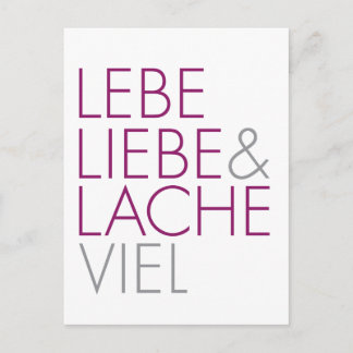 Lebe Liebe & Lache viel Postkarte