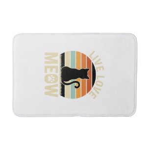 Lebe Liebe Miau Vintage-Katze Sonnenuntergang Desi Badematte