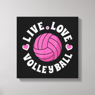 Lebe Liebe Volleyball Für Frauen Mädchen Volleybal Leinwanddruck