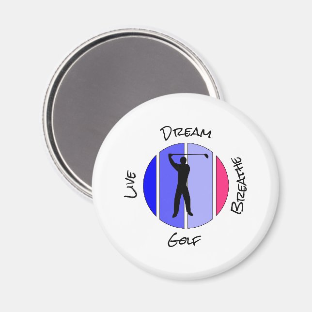 Lebe, träume, atme Golf Magnet (Vorderseite/Rückseite)