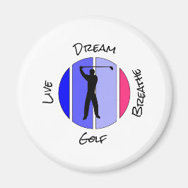 Lebe, träume, atme Golf Magnet