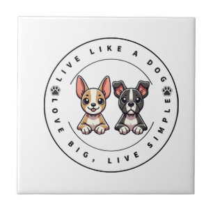 Lebe wie ein Hund, liebe groß, lebe einfach Fliese