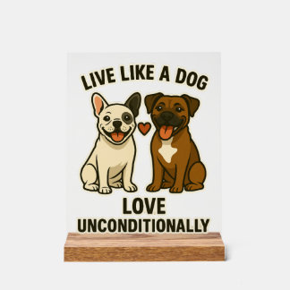 Lebe wie ein Hund und liebe bedingungslos (2) Acrylschild