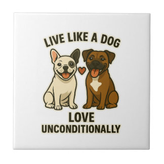 Lebe wie ein Hund und liebe bedingungslos (2) Fliese