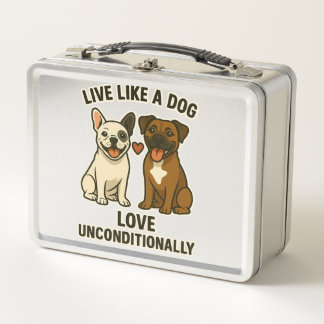 Lebe wie ein Hund und liebe bedingungslos (2) Metall Brotdose