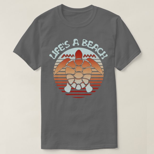 Leben a Beach Retro Sea Turtle T-Shirt (Design vorne)