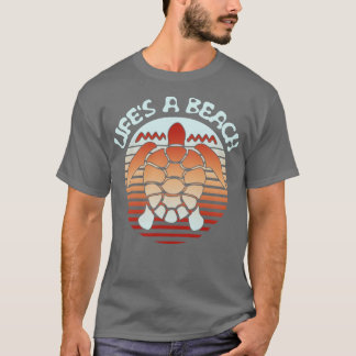 Leben a Beach Retro Sea Turtle T-Shirt