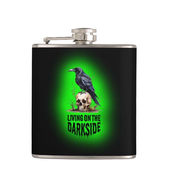 Leben am dunklen Horror Flachmann (Vorderseite)