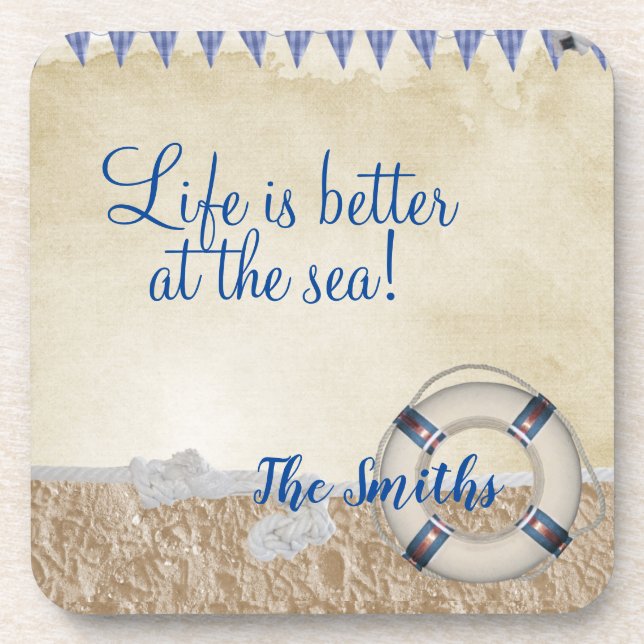 Leben am Sand Getränkeuntersetzer (Vorderseite)