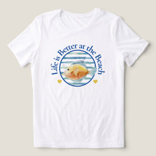 Leben am Strand ist besser, Tropische Fische, T-Sh Tri-Blend Shirt