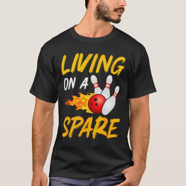 Leben auf Bowling Button Strike Bowling Player T-Shirt (Vorderseite)