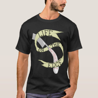 Leben auf dem Rand Barbering Rasiermesser-T - T-Shirt