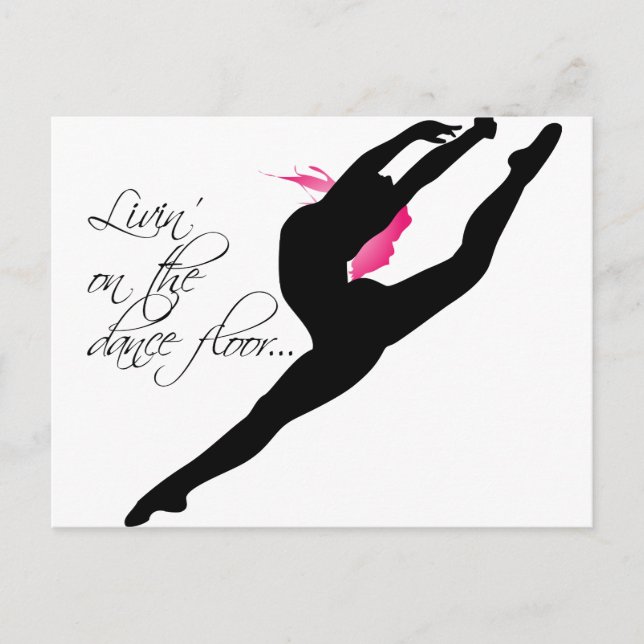 Leben auf dem Tanzboden Rosa Tänzer Postkarte (Vorderseite)