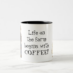 Leben auf der Bauernhof-Tasse Zweifarbige Tasse