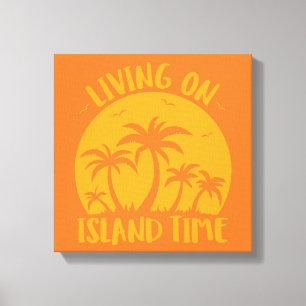 Leben auf der Insel Zeit Palmen und Sonnenuntergan Leinwanddruck