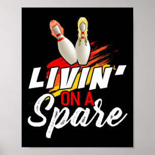 Leben auf einem Ersatz-Bowling-Shirt Lustiger Bowl Poster