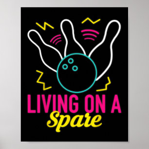 Leben auf einem lustigen Bowling-Ligaspieler-Vinta Poster